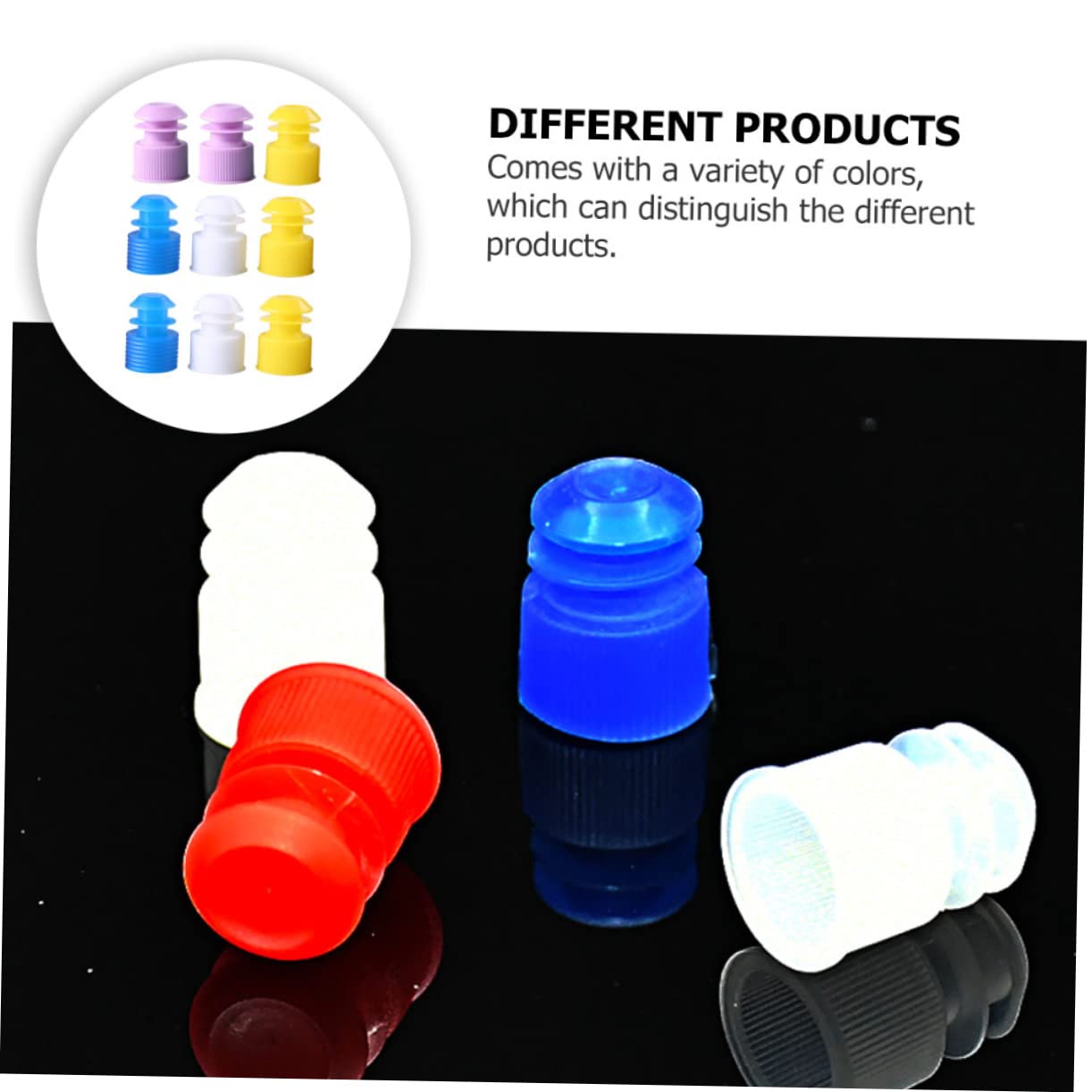 300pcs Plastic Test Tube Plugs Leakproof Screw Stopper Laboratory Bottle Cap Multi for Medicine Chemistry Research