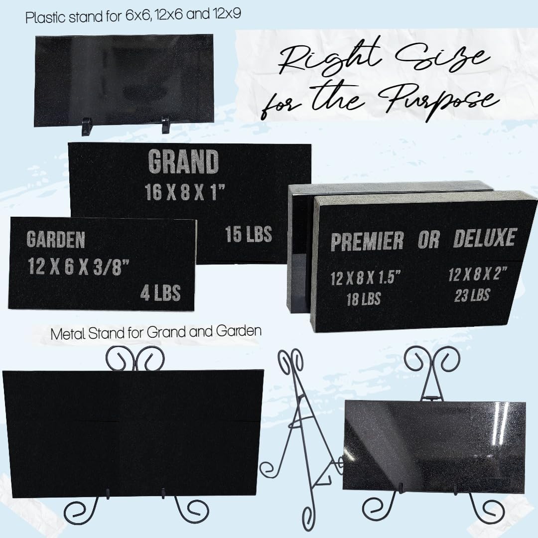 Custom Granite Pet Memorial Stone w/Engraved Photo | Personalized Headstone Grave Marker Plaque | Dog Memorial Tribute Tombstone Monument