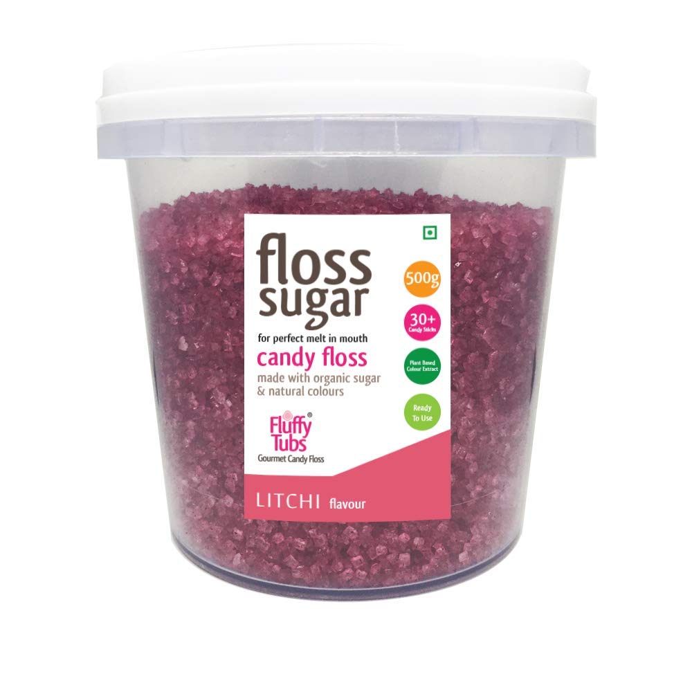 Floss Sugar/Cotton Candy Sugar/Flavoured Sugar Litchi Flavour 500gms (Natural Colours) (B08QJC66WJ) Amazon Price History, Amazon Price Tracker