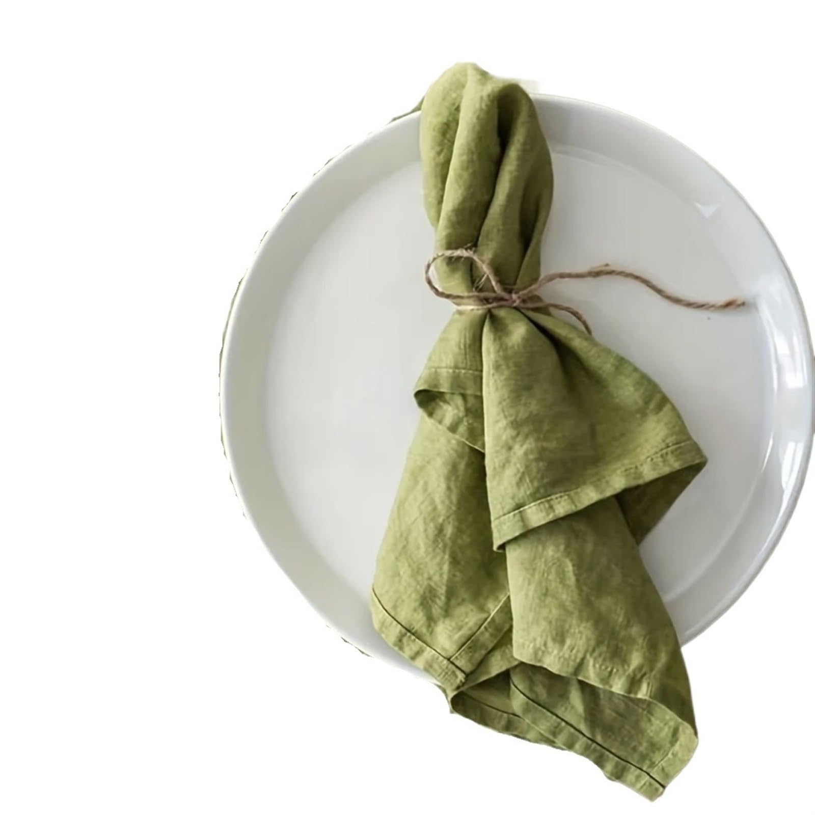 serviettes napkins Set of 6 40x40cm Table Cloth Napkins Polyester Thicken Placemat Reusable for Kitchen Dining Wedding Decoration for dining wedding party everyday home(Green)