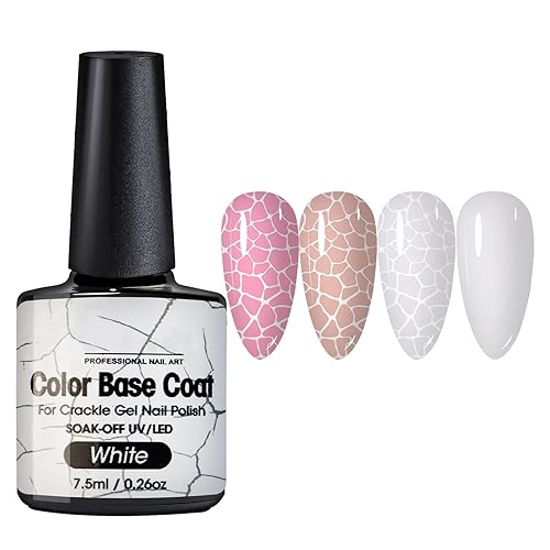 Esmalte de uñas con base blanca para esmalte de uñas de gel agrietado, increíble efecto de esmalte de uñas con estampado, de larga duración y disponible en Yaxa El Salvador