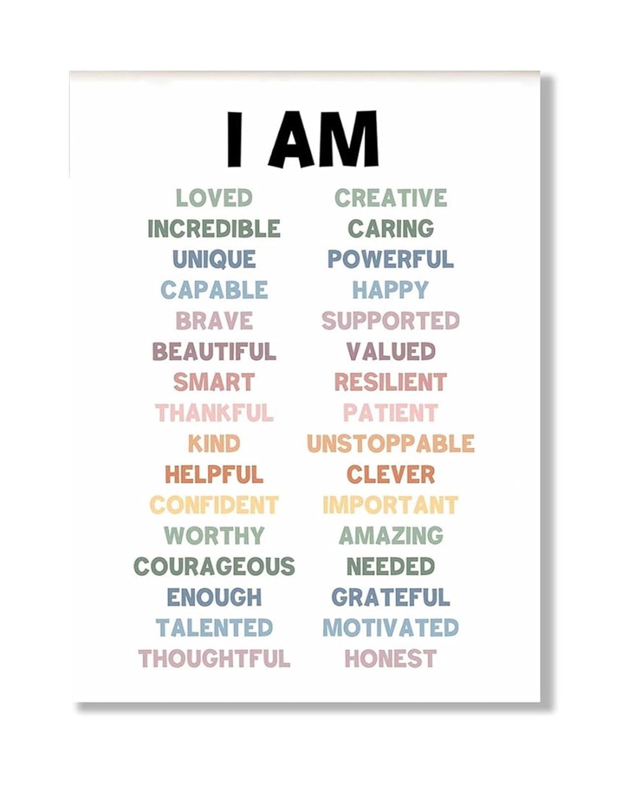 ZDVHOMCB Office Motivation Poster Daily Affirmations Mental Health Wall-Art for Confidence Boost Mindset Decor Self Talk Unframed,16x24inch(40x60cm)