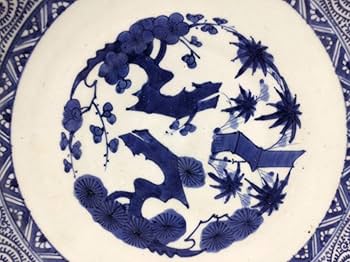 Amazon.co.jp: S14104【古伊万里】染付蛸唐草大皿鉢47cm染付唐草