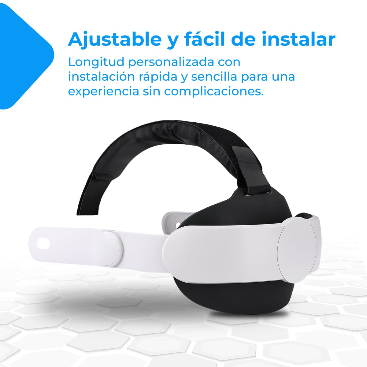 NK Correa para Gafas de Realidad Virtual, Compatible con Meta Quest 3S y Quest 3, Longitud Ajustable y Recubrimiento Acolchado - Color Blanco