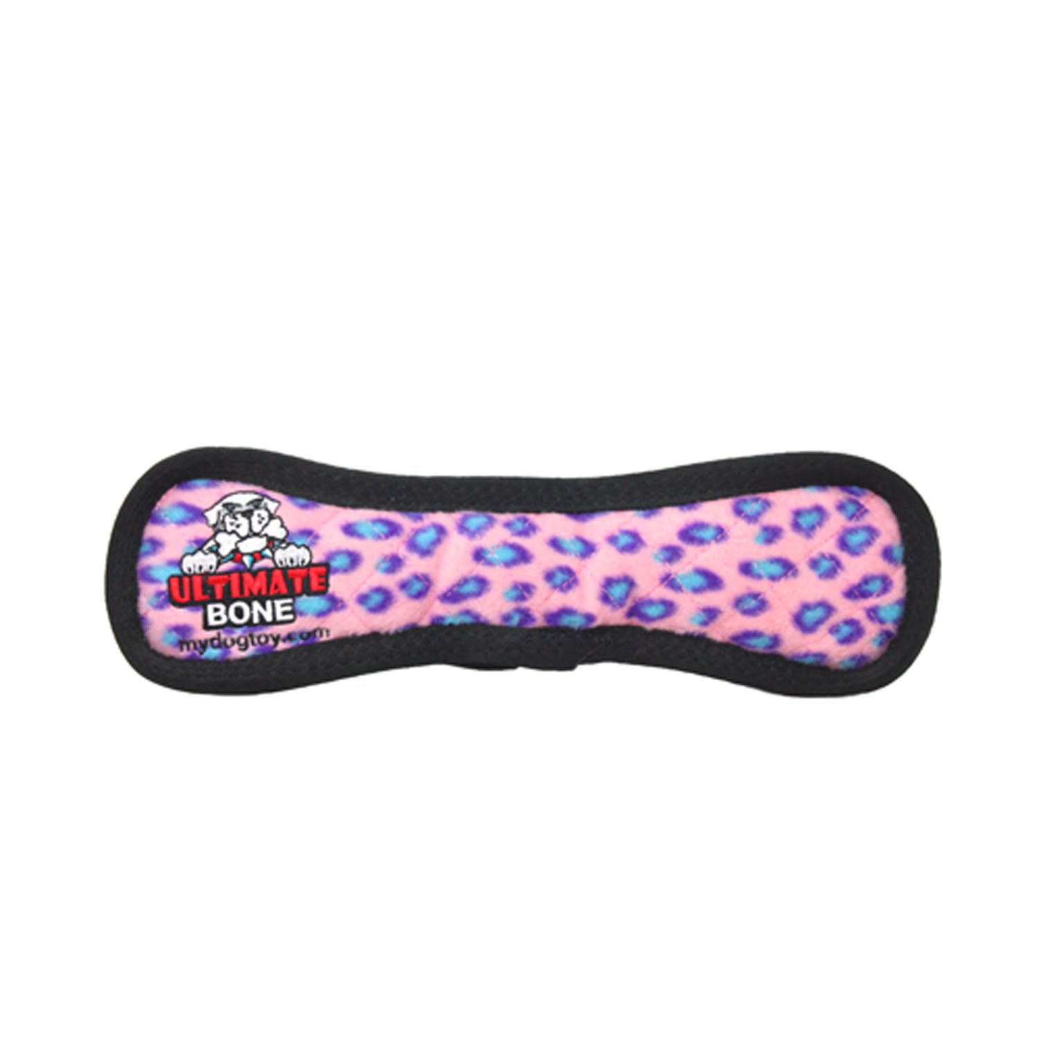 TuffyUltimate Bone Leopard Dog Toy, Pink