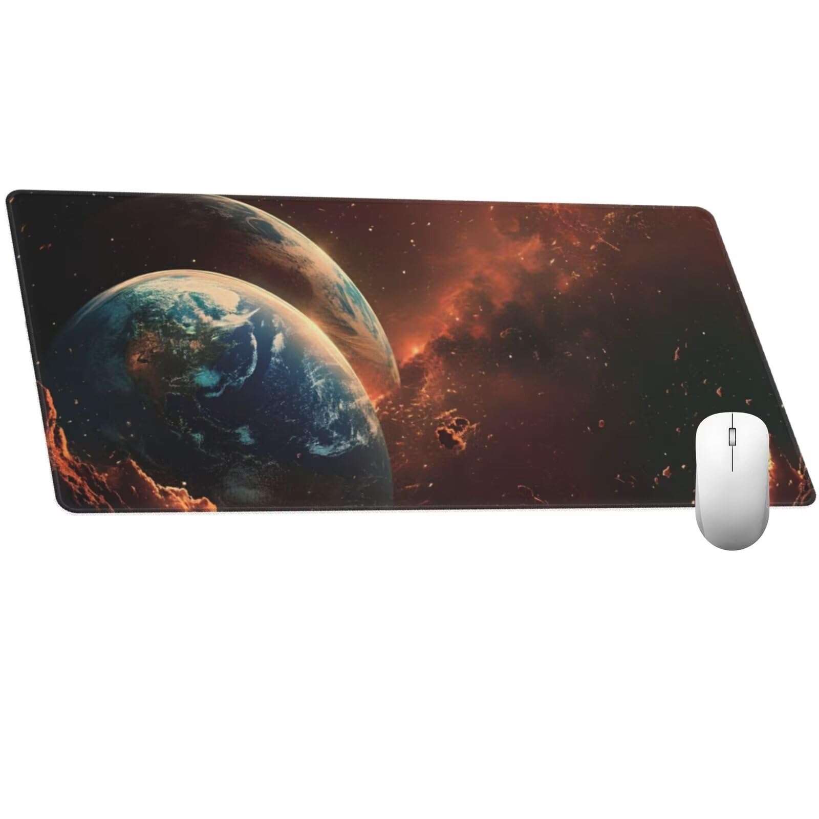 Alfombrilla Ratón Tierra Alfombrilla Ratón XXL 1600 x 800 mm, Paisaje Mouse Pad Gaming con Bordes Cosidos, Impermeable Mousepad XXL Base de Goma Antideslizante Duradera, Mouse Pad para Oficina Q472