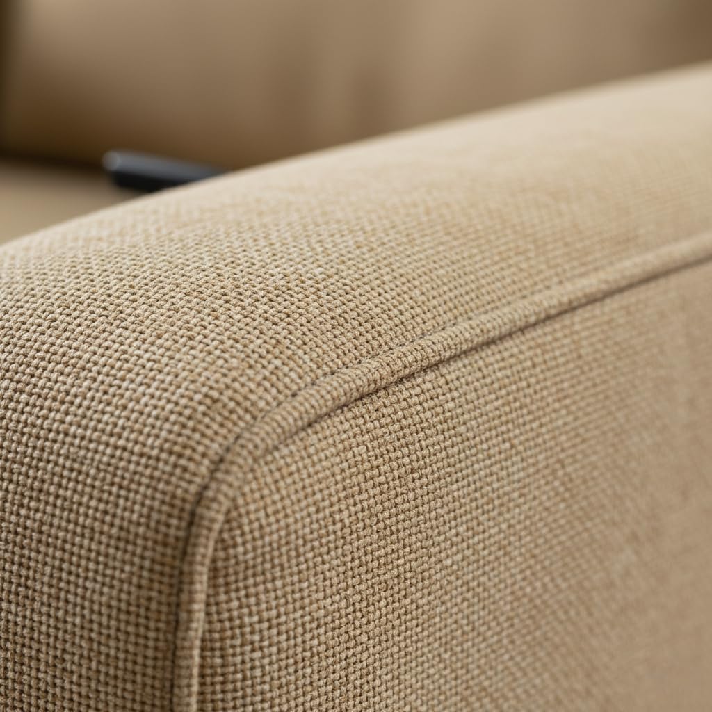 Cribel Poltrona Relax Manuale Carlotta in Tessuto Corda con Levetta Laterale | Schienale Reclinabile e Poggiapiedi Estensibile | Comfort e Design Moderno