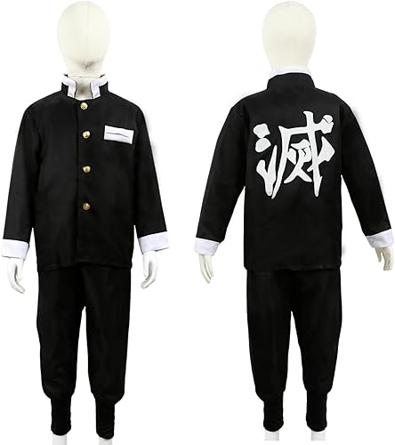 Miniatura 4 de VZQI Disfraces de cosplay de Halloween Kamado Tanjir para niños, kimono de anime para Halloween, capa verde