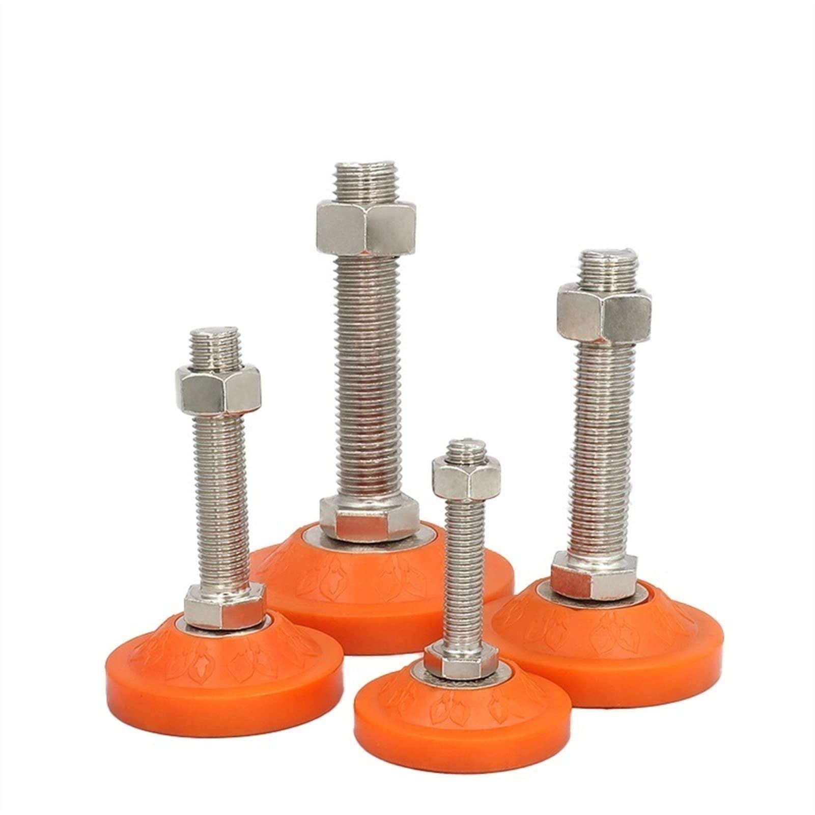 pies niveladores， Pies niveladores, Patas ajustables con rosca M16 Patas de tornillo nivelador de acero al carbono de alta resistencia for equipos mecánicos de muebles, paquete de 4(D80xM16X150)