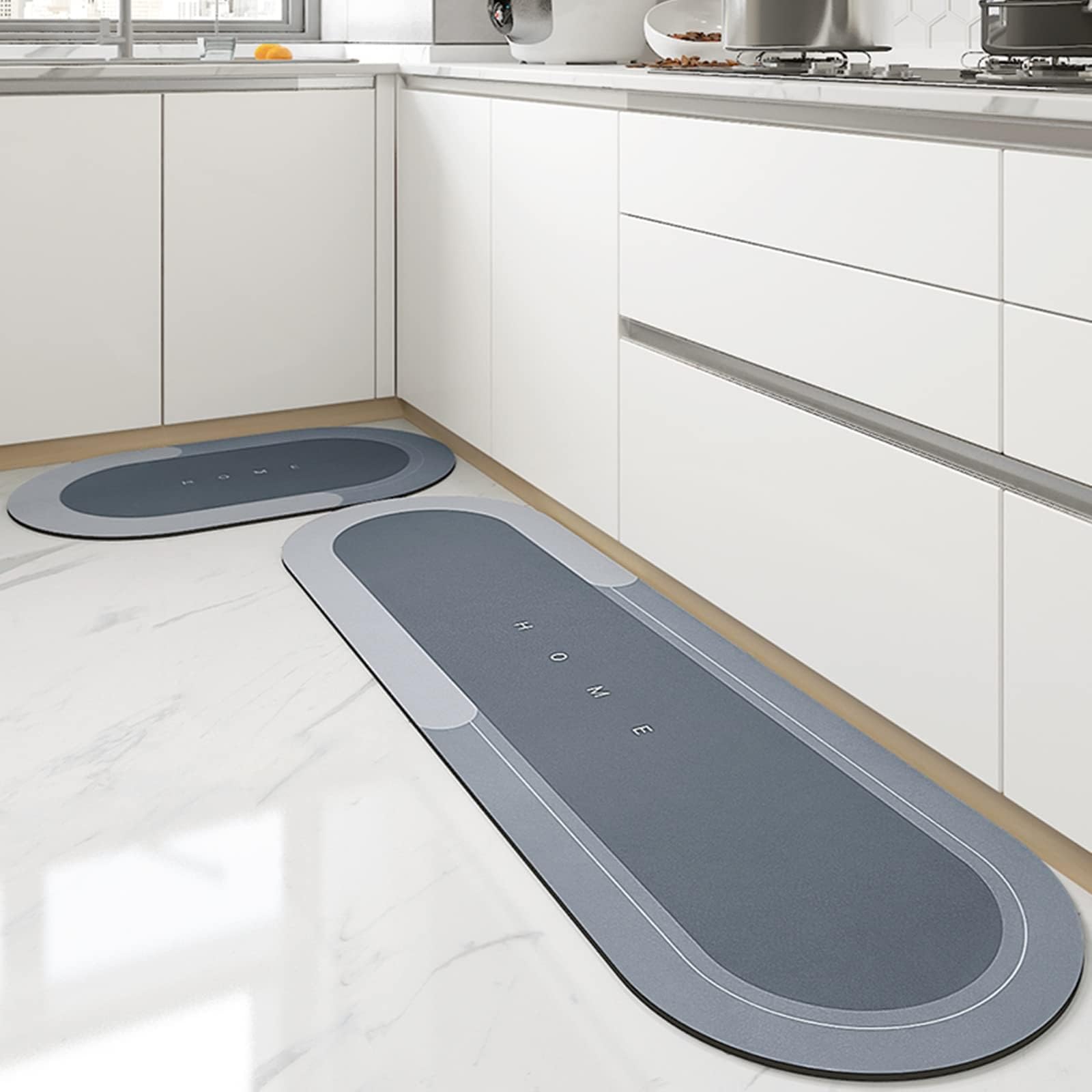 Alfombra de cocina impermeable y lavable de diatomeas con base antideslizante