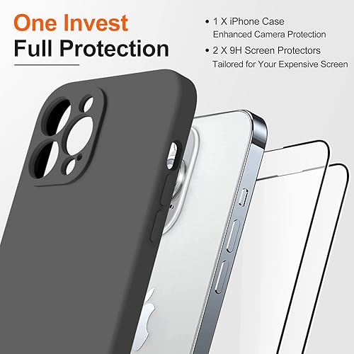 Miniatura 14 de Funda compatible con iPhone 14 Pro para mujer, con 2 protectores de pantalla de vidrio templado 9H, [protección de cámara] [forro de microfibra]