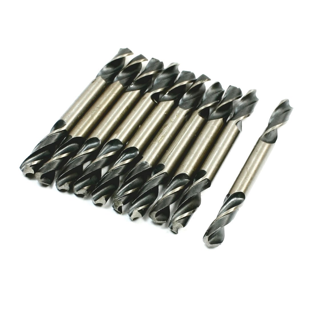 Aexit 10pcs 18mm Tool holder x 5.2mm Helical Groove Drilling Double End Twist Drill Bit Model:43as314qo146