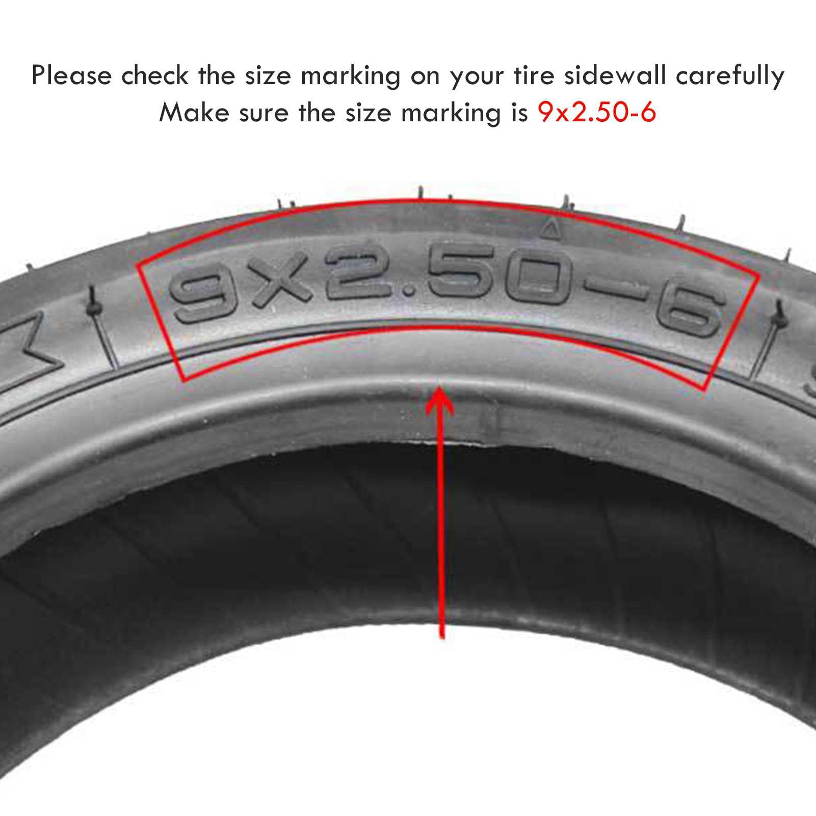 Upgraded Tyre Pneus de Trottinette 9x2,5-6, antidérapants et Antichoc (1 Paquet)