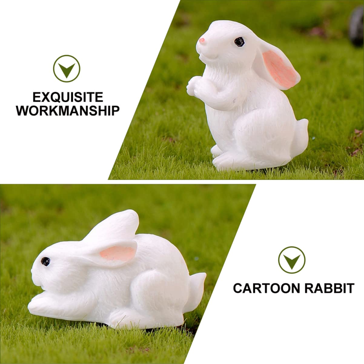 PRETYZOOM 2 Sätze Mikrolandschaftsdekoration Hasenfiguren Animal Figures Easter Bunny Gartendekoration Ostern Tischdeko Bonsai-Ornament Mikro-landschaftsschmuck Kunstharz 15 Stück * 2
