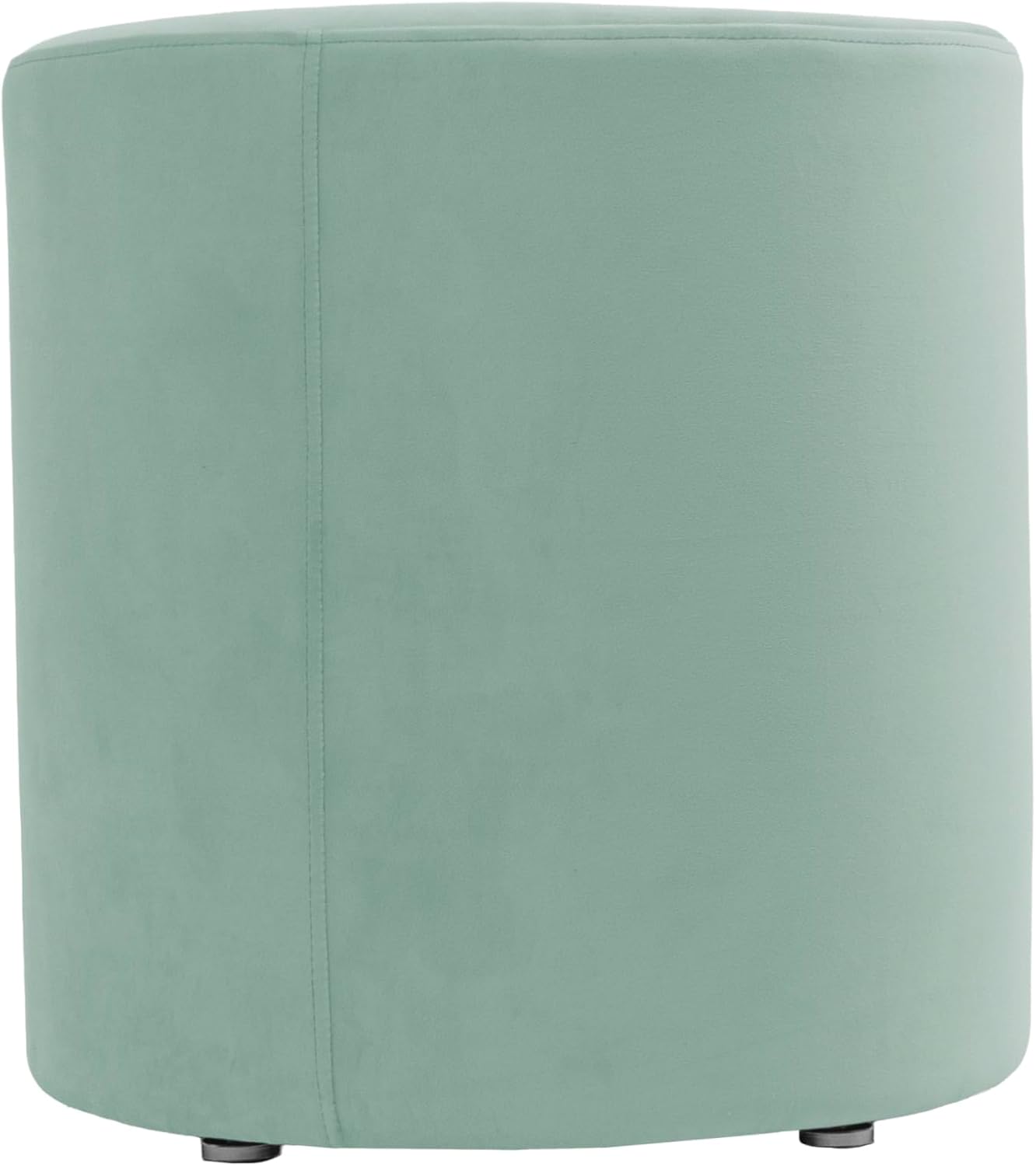 FDP Everyday 18 inch Round Ottoman; Microfiber Upholstered Accent Stool for Modern Home Decor, Lightweight and Modular for Extra Seating, Lounging or Footrest, 19" Height - Aloe