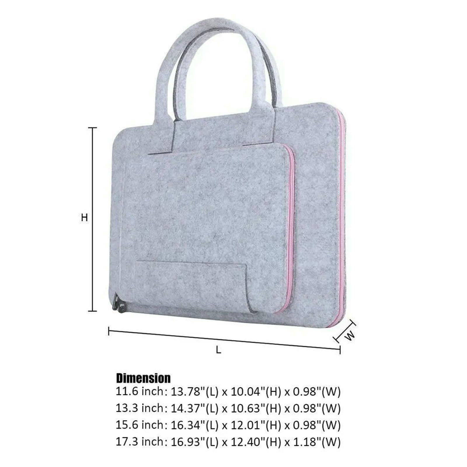 Borsa Porta pc Custodia Computer Donna per Laptop da 11 13 15,6 17 Pollici, in Feltro Portatile Trasporto con Maniglia