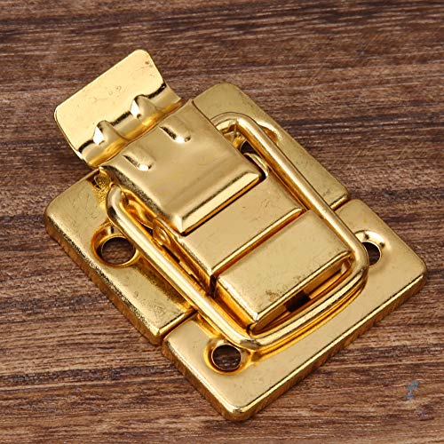 Suitcase Hasp, 10 Pcs Latch Catch Golden Stainless Steel Box Chest 10Pcs Latches Toggle 28x40mm for Wood Luggage Case Je y