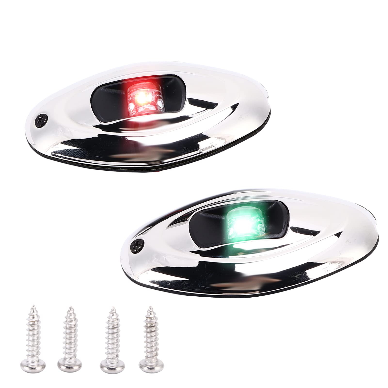 Alomejor Segnale di Navigazione Marina a LED Light di Navigazione in Rosso Verde per le Pesca di Barche Turistiche 1 Miglio Nautico