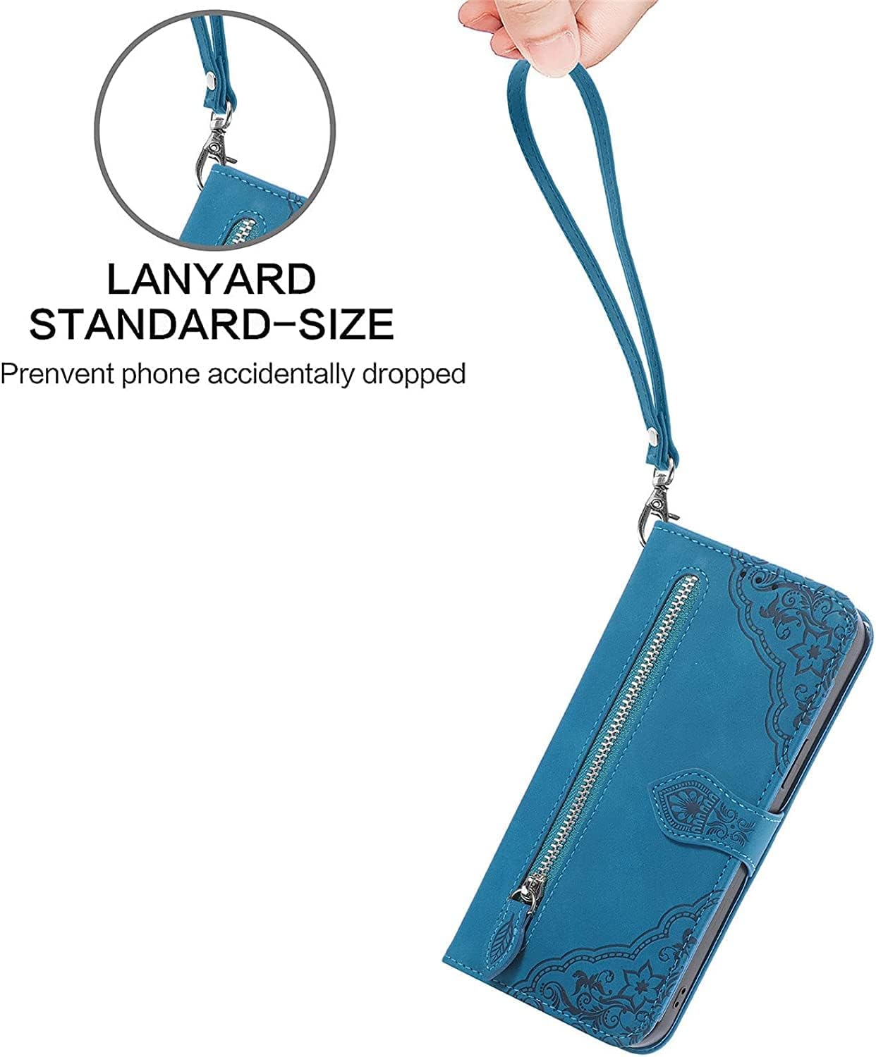 Case for iPhone 14/14 Plus/14 Pro/14 Pro Max, Premium PU Leather Ultra Slim Flip Wallet, with Card Slots Holder Magnetic Protective Mobile Phone Case (Color : Blue, Size : 14 Plus 6.7")