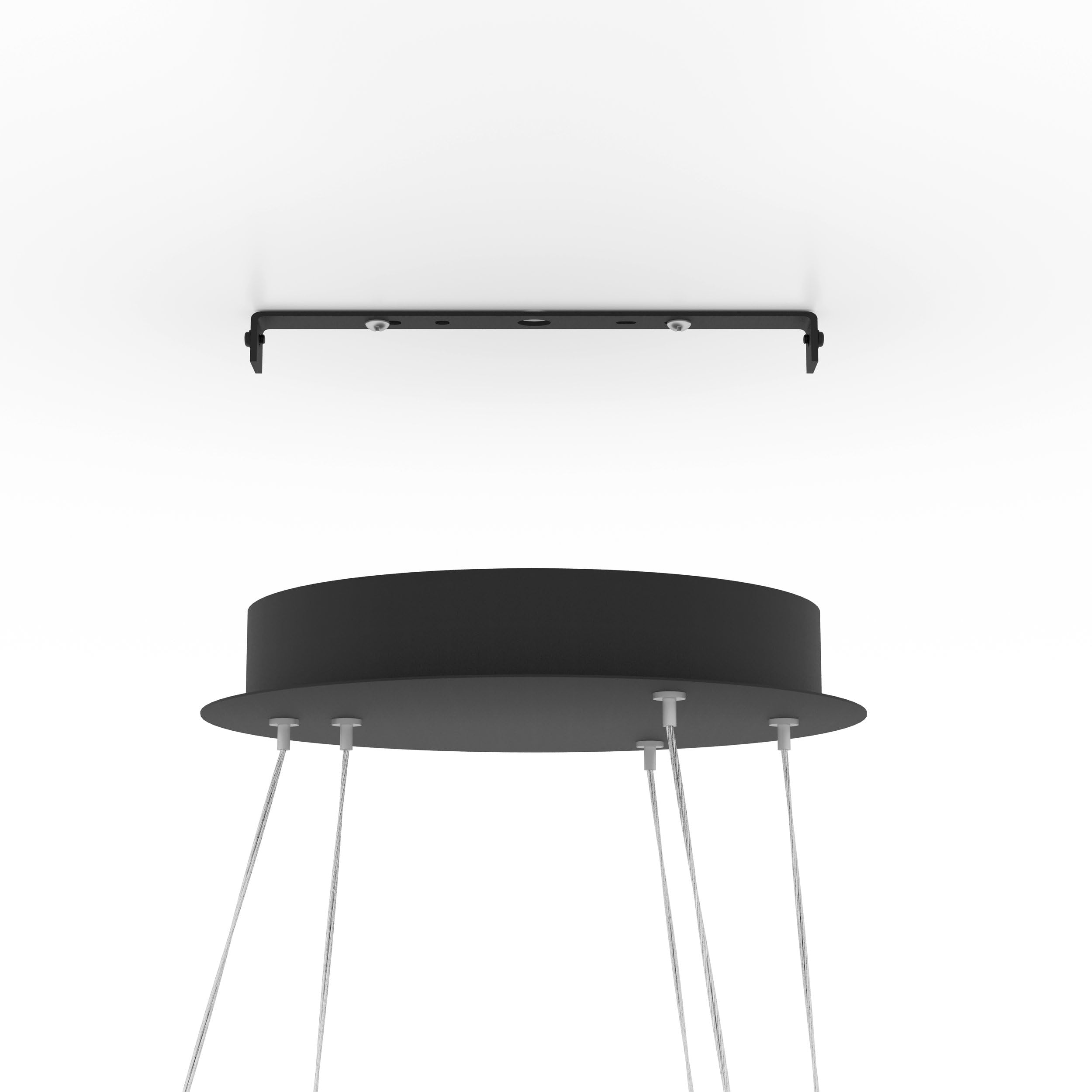EGLO connect.z Smart Home lampa wisząca LED Lobinero-Z, ściemniana lampka pierścieniowa, ZigBee, aplikacja i sterowanie Alexa, regulacja barwy światła (ciepła – zimna biel), czarny metal