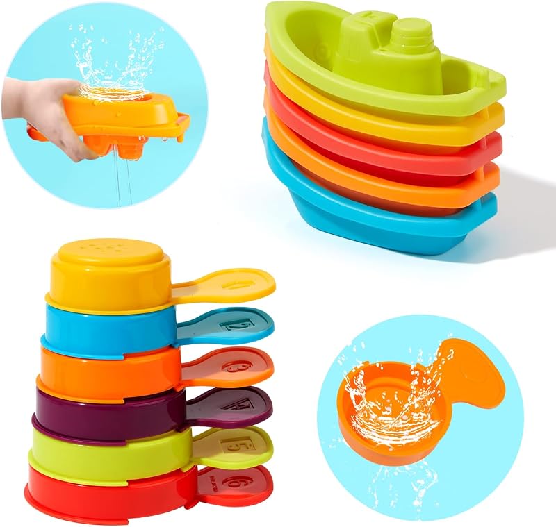 Baby Bath Toys for Kids Ages 1-3 Mold Free Bath Toys for Toddler 2-4 Bathtub Sand Beach Pool Water Toys with Tub Toys for Babies 12 18 Months, 11Pack