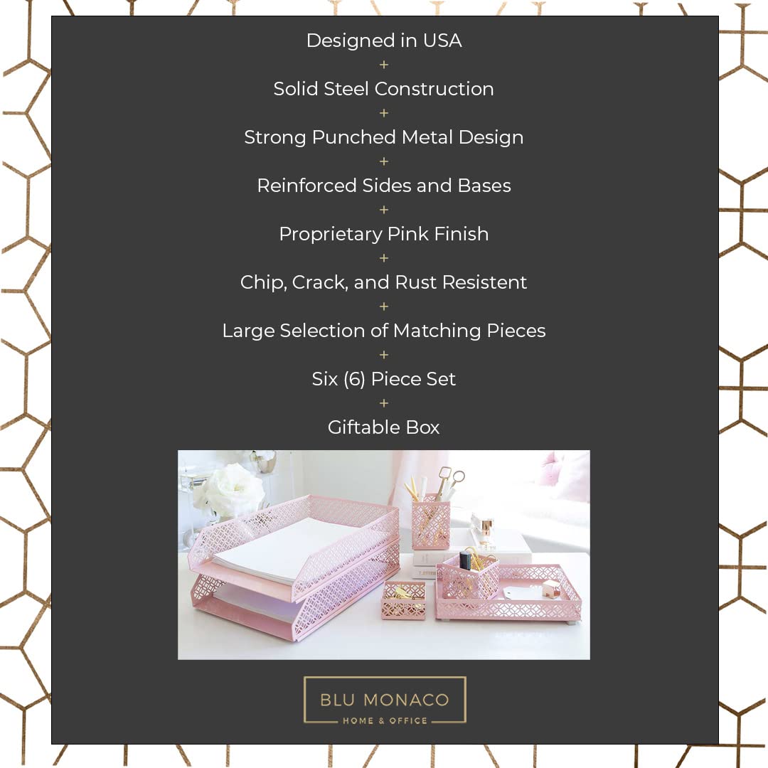 Blu Monaco Schreibtisch-Organizer, stapelbar, 6 Stück 6 Piece Set rose