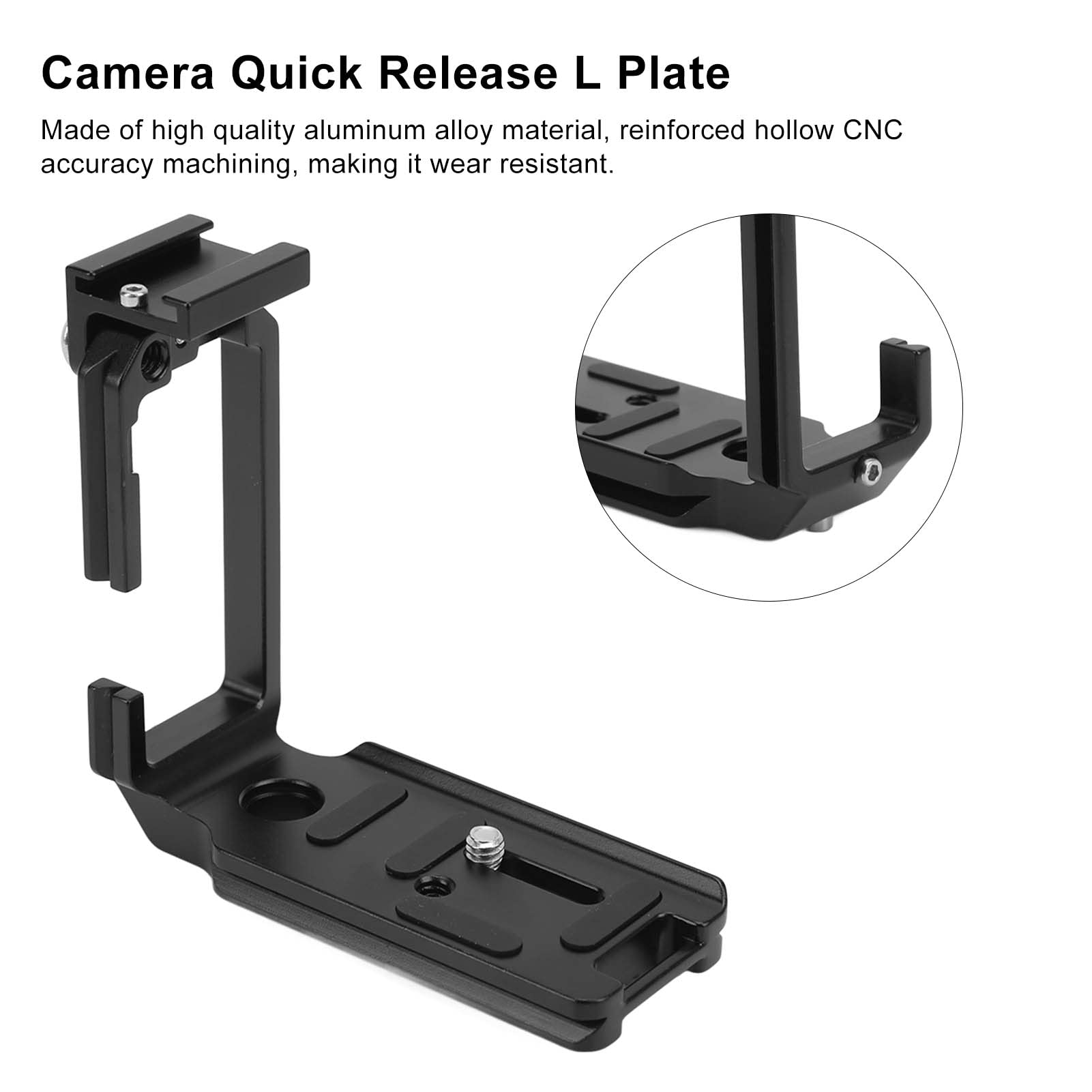 Placa en L de Liberación Rápida para Cámara, Cámara DSLR, Soporte en L de Aleación de Aluminio, Trípode de Conmutación Horizontal Vertical, Placa de Liberación Rápida, Compatible con Cámara Digital A1