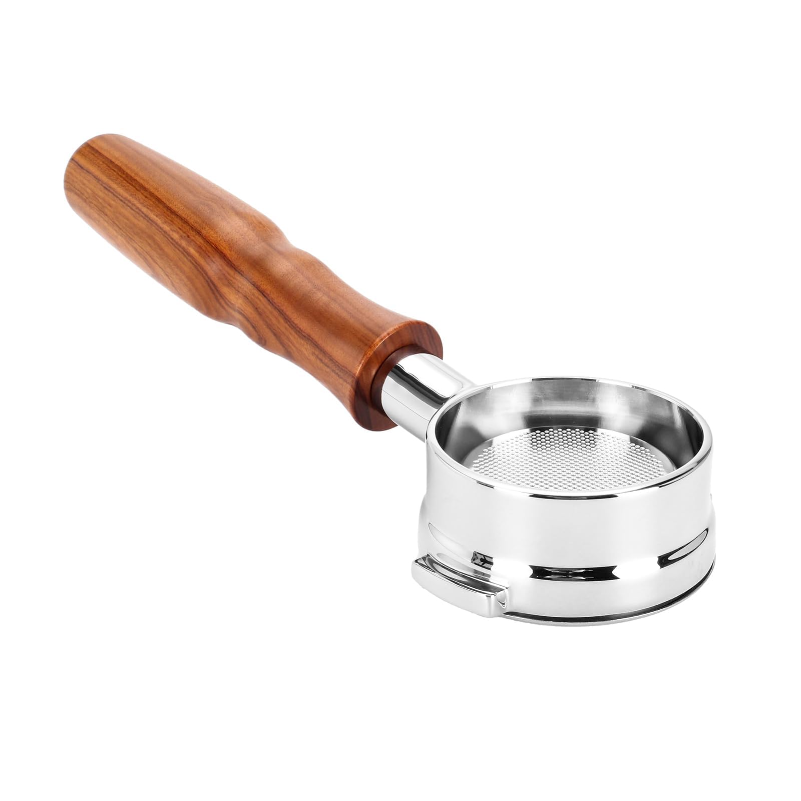 Bodenloser Siebträger 58mm für Compatible with all La Marzocco Machines,Siebträgerkopf aus 304 Edelstahl, Griff aus massivem Rotes Guibao