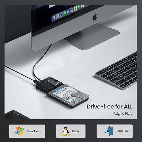 Miniatura 5 de Yottamaster Cable SATA a USB, cable adaptador de disco duro USB 2.0 a SATA III para disco duro de 2.5 pulgadas, soporte UASP, 0.98 pies U2A-03