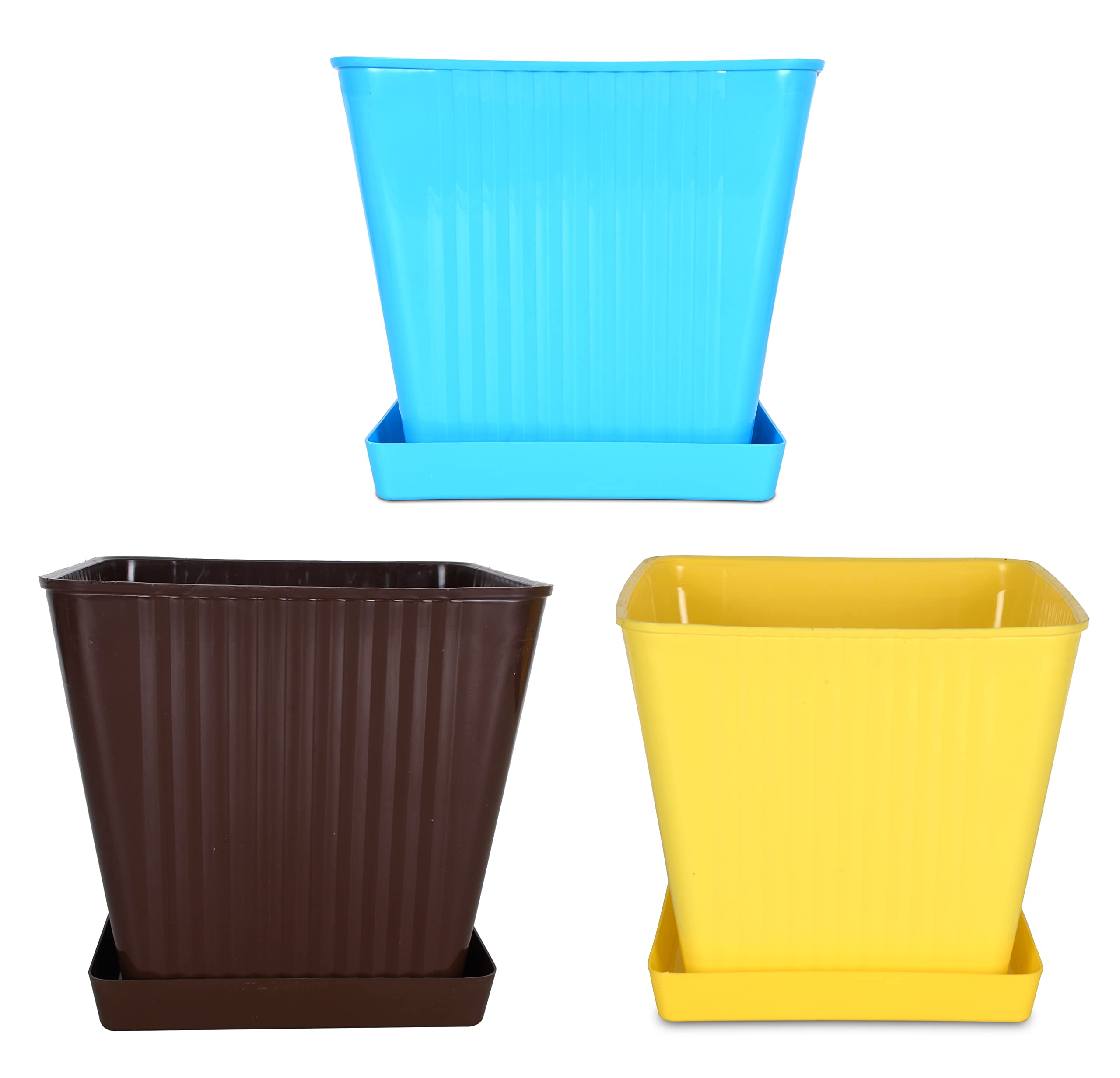 See full amazon price history chart for HINS Plastic Classic Square Shape Flower Plant Pot with Plate for 11 Inch Multicolor (Blue Yellow Brown Set of 3) HINS Plastic Classic Square Shape Flower Plant Pot with Plate for 11 Inch Multicolor (Blue Yellow Brown Set of 3) (B09M9T3N6R) Amazon Price History, Amazon Price Tracker