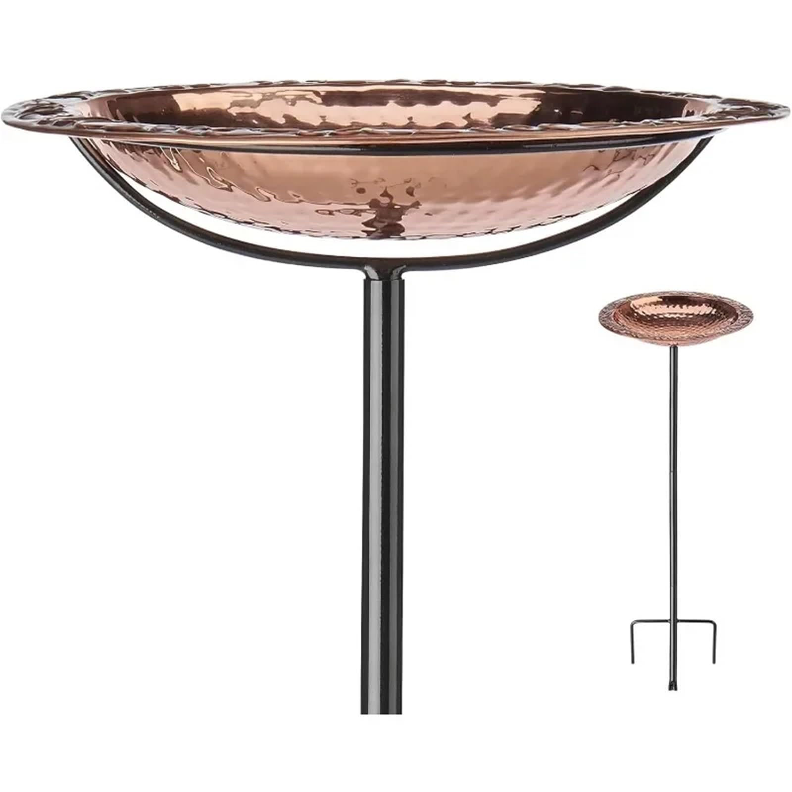 Metal Bebedero pajaros con Pie Baño for pájaros, pequeño, cobre puro(Birds)