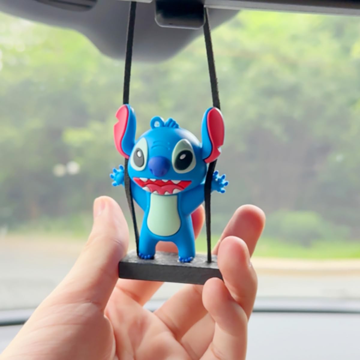 Anime Car Swing Ornament Decoration Mirror Hanging Interior Accessories for Car Rear View Mirror Gardening Hanging Blue — view 4