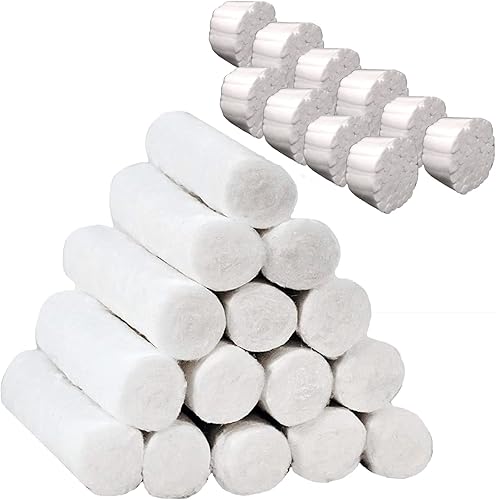 Miniatura 1 de 500 rollos de algodón dental, #2 mediano de 1.5 pulgadas, no estéril, 100% algodón de alta absorción (500 unidades)