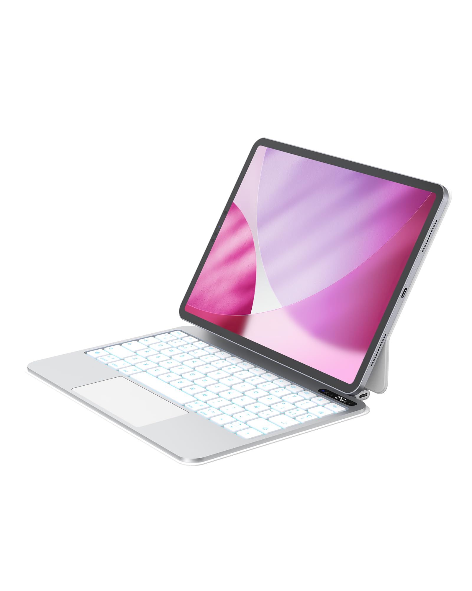 Bettdow Teclado para iPad Air 11" M4 2026/M3 2025/M2 2024, Español Ñ Ligera de Aleación de Aluminio Magnético Flotante Diseño Teclado con Trackpad para Air 5ª/4ª 10,9"/iPad Pro 11" 4ª/3ª/2ª/1ª,Blanco