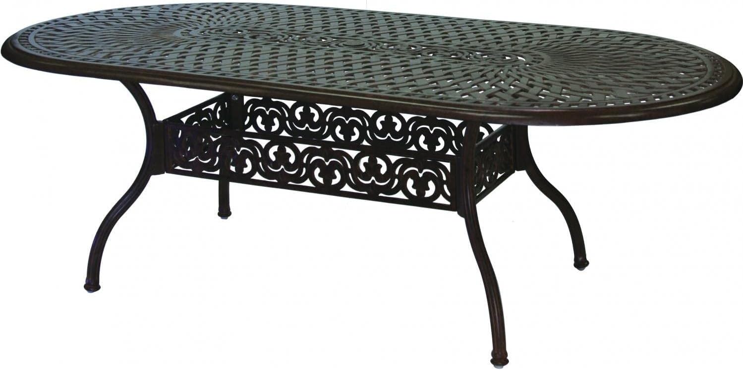 Darlee Santa Barbara 7 Piece Cast Aluminum Patio Dining Set with Oval Table - Antique Bronze