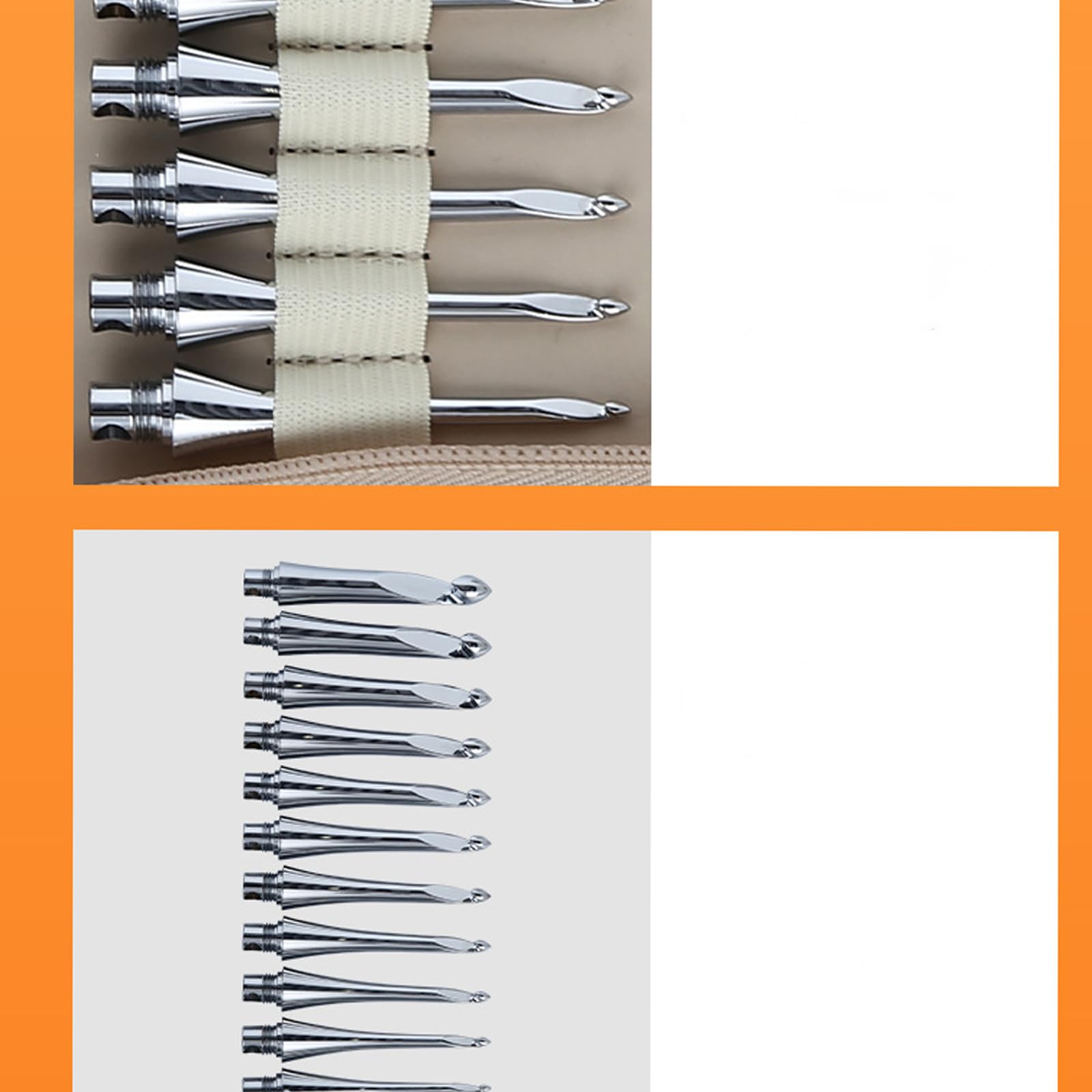 Aguja de ganchillo tunecina con 11 puntas intercambiables de agarre ergonómico, herramienta de tejer de aluminio ergonómico de 3,5 mm a 10 mm