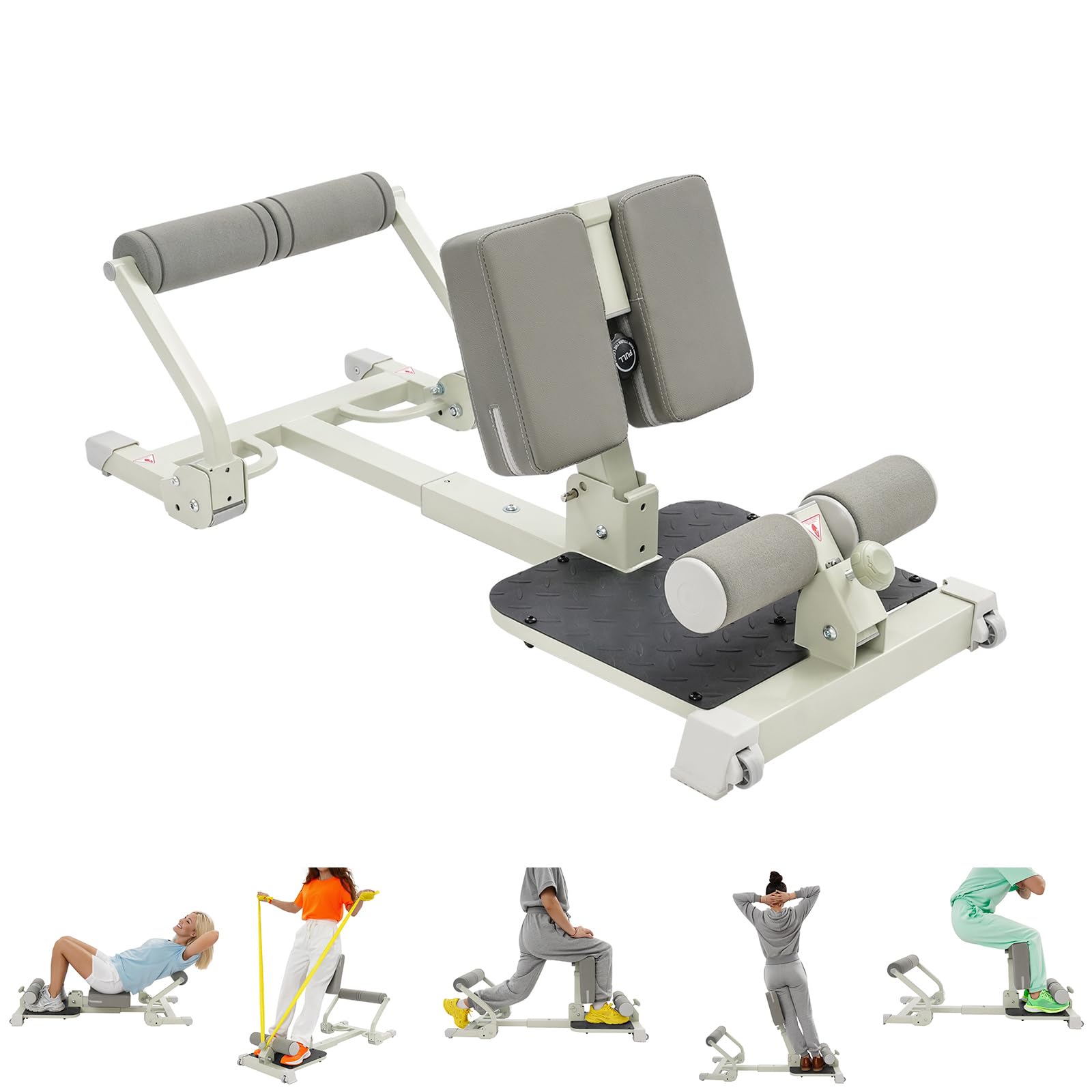 Sissy Squat Kniebeugentrainer,3 in 1 Trainer Verstellbar bis 120 kg,klappbare Bauch-Gesäß-Trainer,Multifunktionale Beintrainer für Zuhause Fitnessstudio