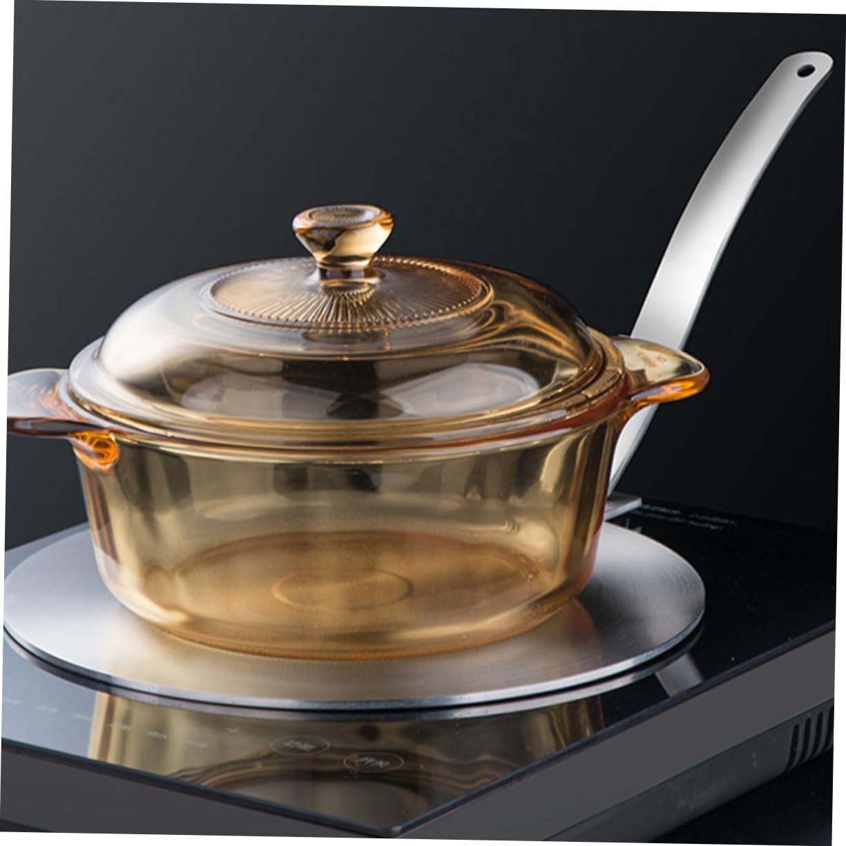 Difusor De Calor De Inoxidable para Inducción y Gas Placa Adaptadora De Cocina con Asa Desmontable Distribución Uniforme De Calor Compatible con Utensilios De Cocina