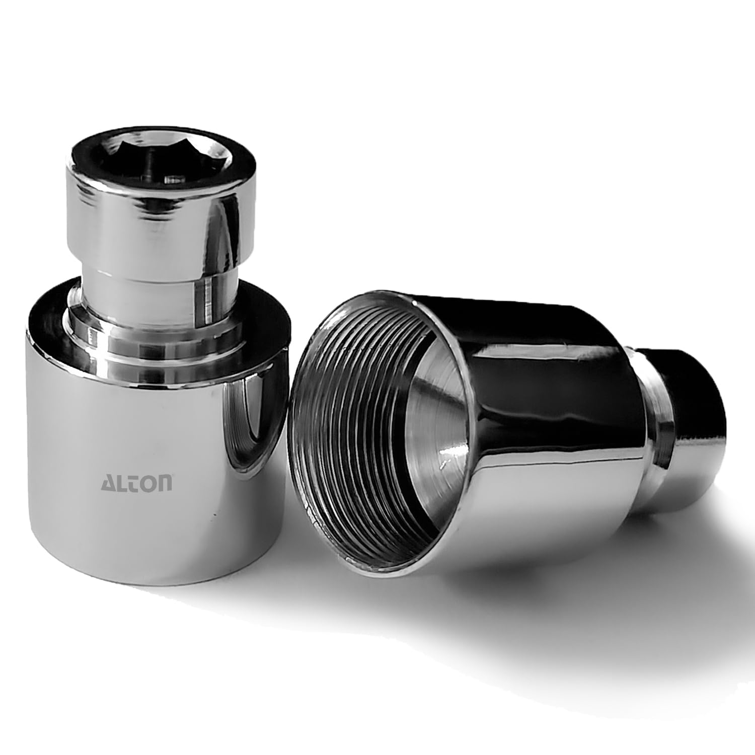 ALTON ALD930, Brass, Washing Machine Nipple Connector | Adapter | Connector | Nozzle Suitable for Almost All Washing Machine | F22mm | Pack of 2 (Silver)