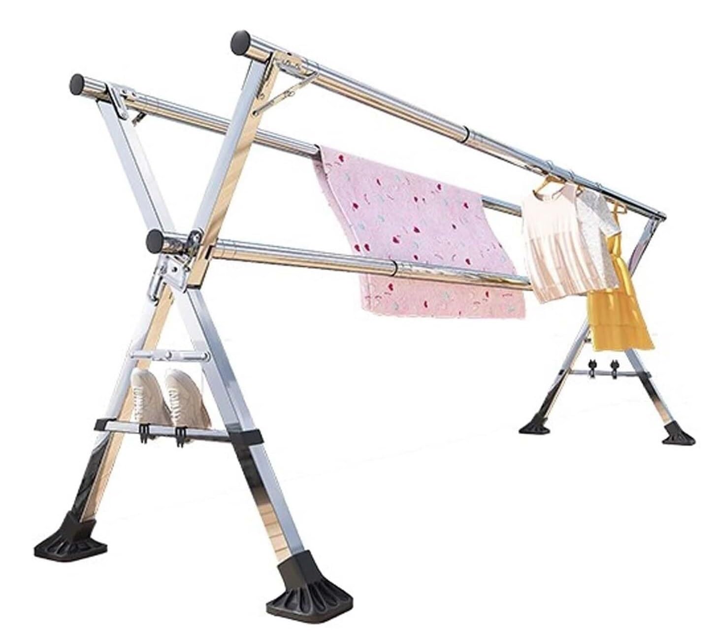 AZHKJKZH Clothes Airer Folding Clothes Drying Rack Adjustable Stainless Steel Garment Portable Clothing Laundry For Indoor Outdoor Indoor Outdoor