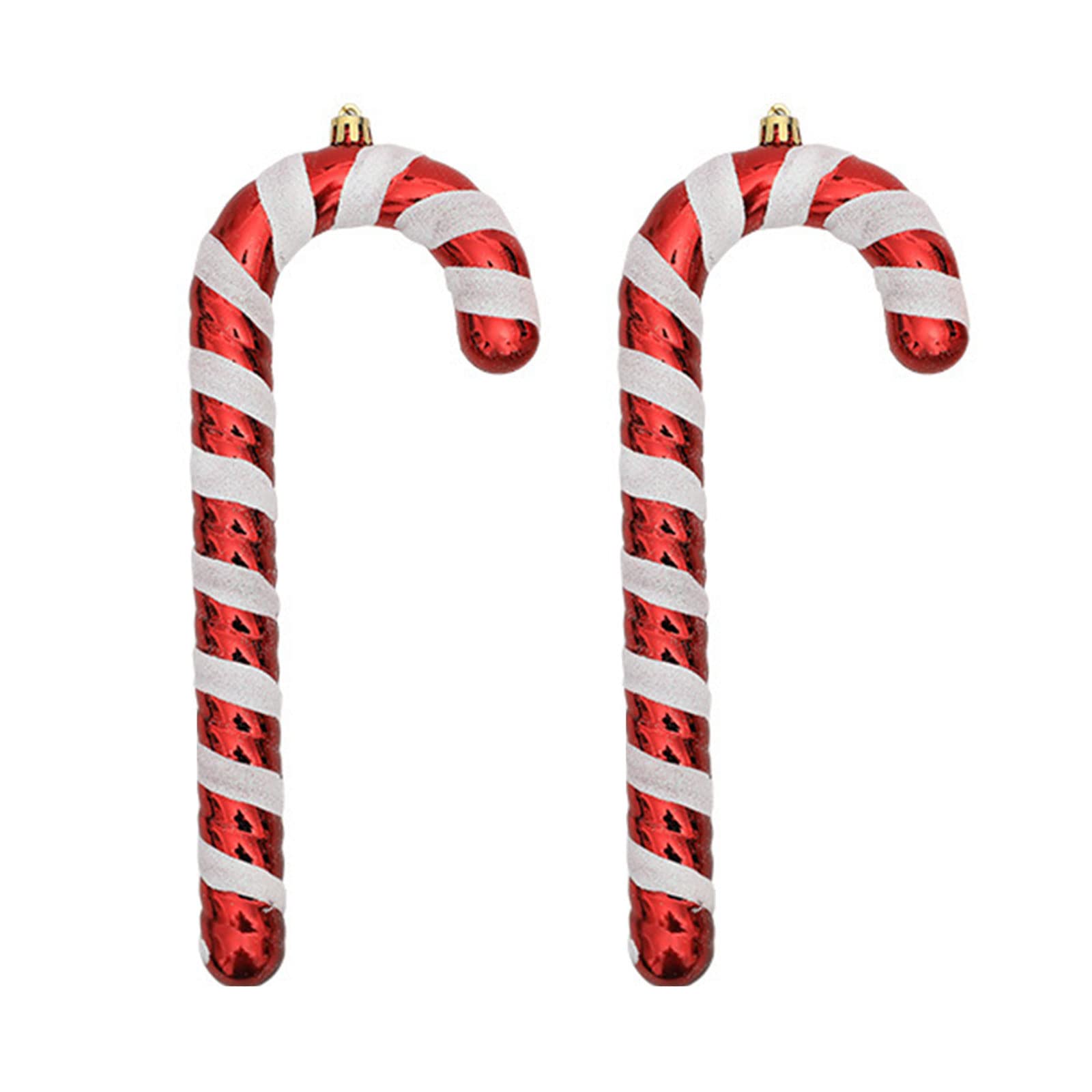 Carotoe Red Christmas Crutch Pendant 2Pcs Hanging Ornament Decor Supplies Accessory For Children Birthday Party Wedding Party Christmas Tree Pendant Decoration