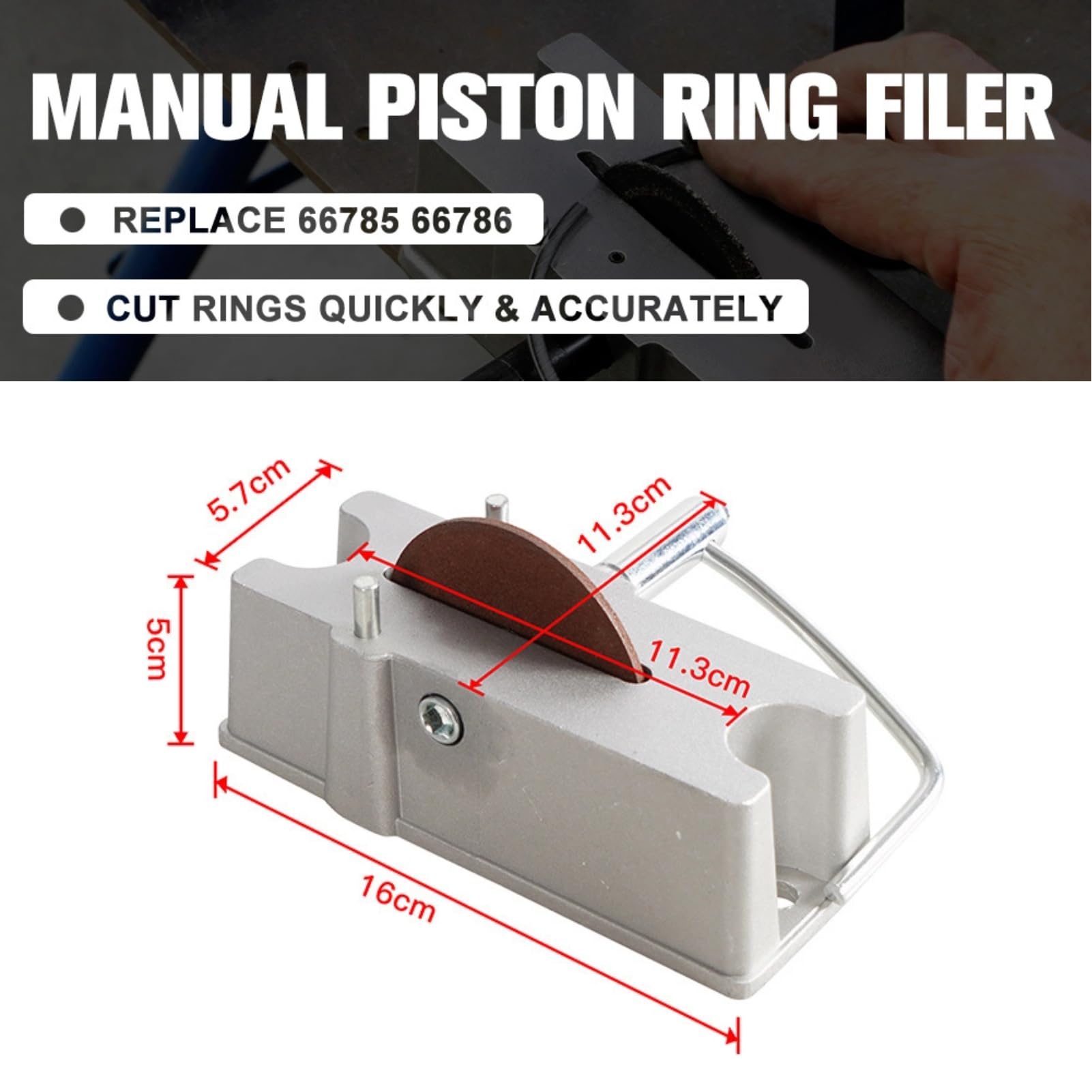 Lime à Segments de Piston Manuelle, Filtre et Meuleuse 66785 66786 Avec Meule en Carbure de