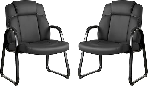 Qulomvs Sillas de invitados para sala de espera grandes y altas, silla de oficina, recepción, sala de conferencias, silla de escritorio estacionaria