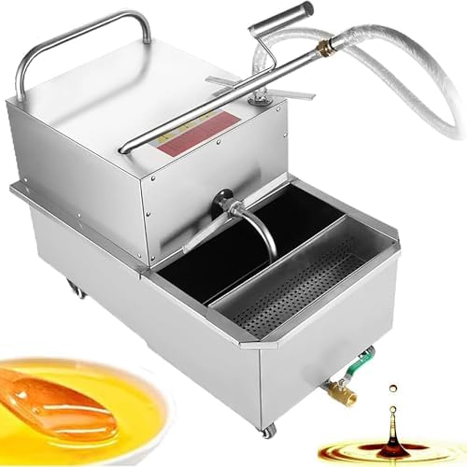MáQuina De Filtro De Aceite para Freidora Comercial, Bomba De Alta Eficiencia De 550 W, Caudal De 30 L/18min, Capacidad De 38 L para Uso En Cocinas Y Restaurantes 220V