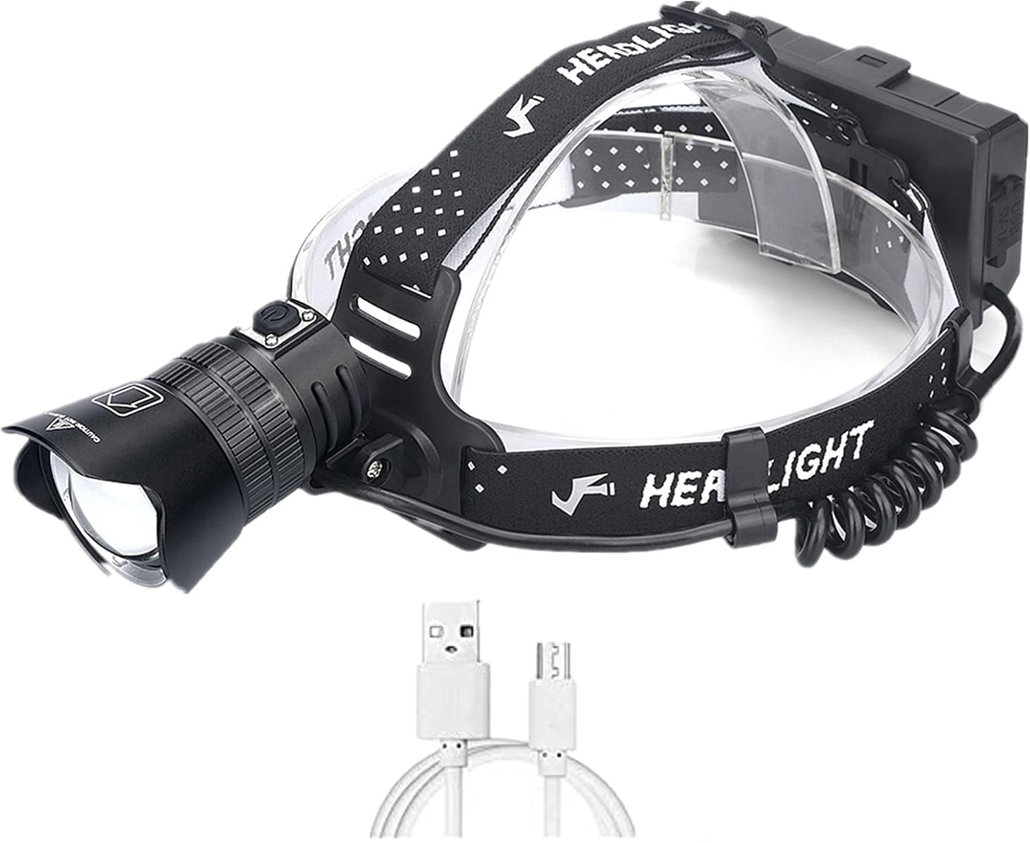 WINDFIRE XHP99 Stirnlampe USB wiederaufladbar, 300000 Lumen Bewegungssensor Superhelle Hochleistungs-LED-Stirnlampe, zoombar 3 Modi Wasserdichte Stirnlampen mit Powerbank-Funktion