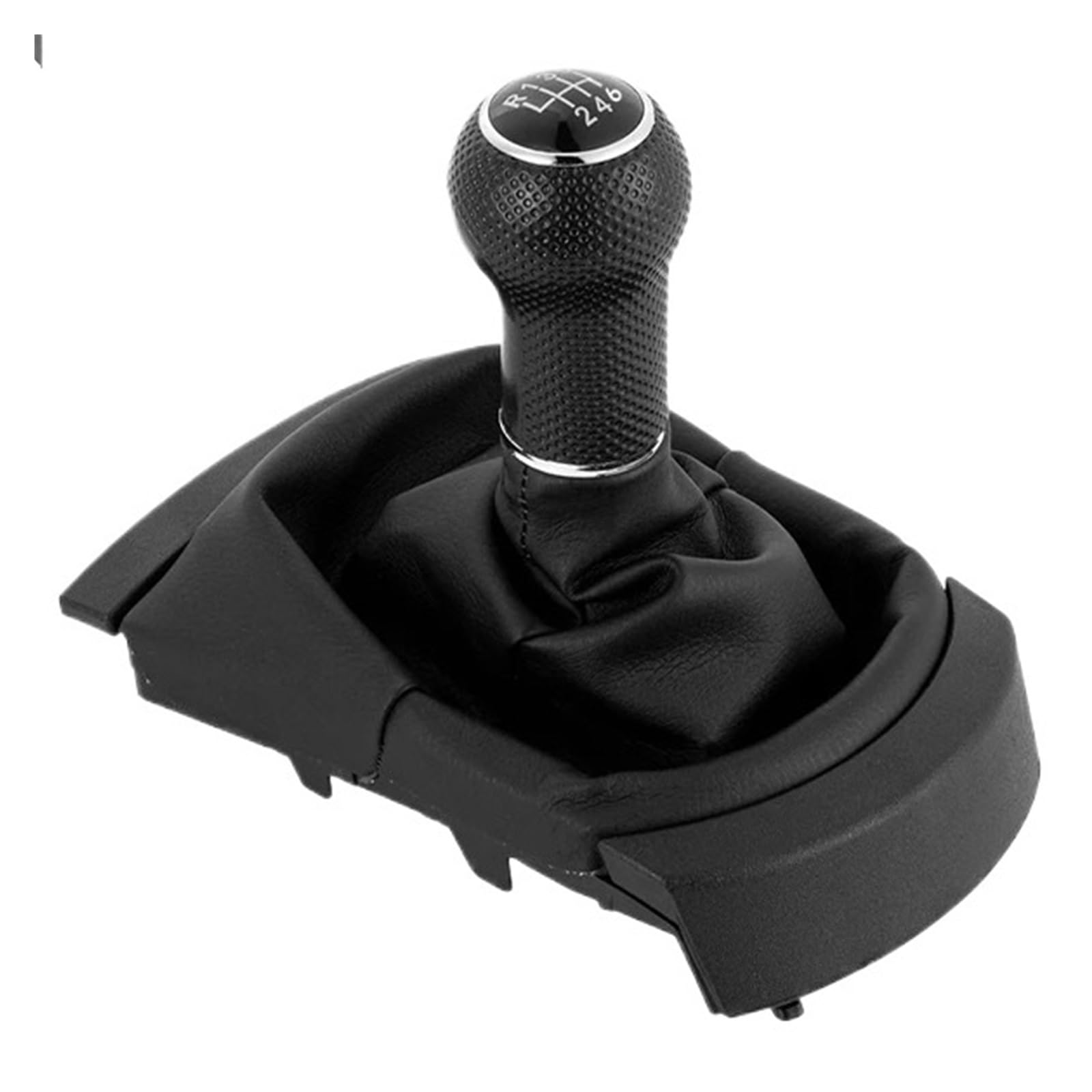 SAUANMNKTP Gearshift Knob for Seat Ibiza 2002-2008 Leather Boot 5 6 Speed Gear Stick Shift Knob(6 Speed)