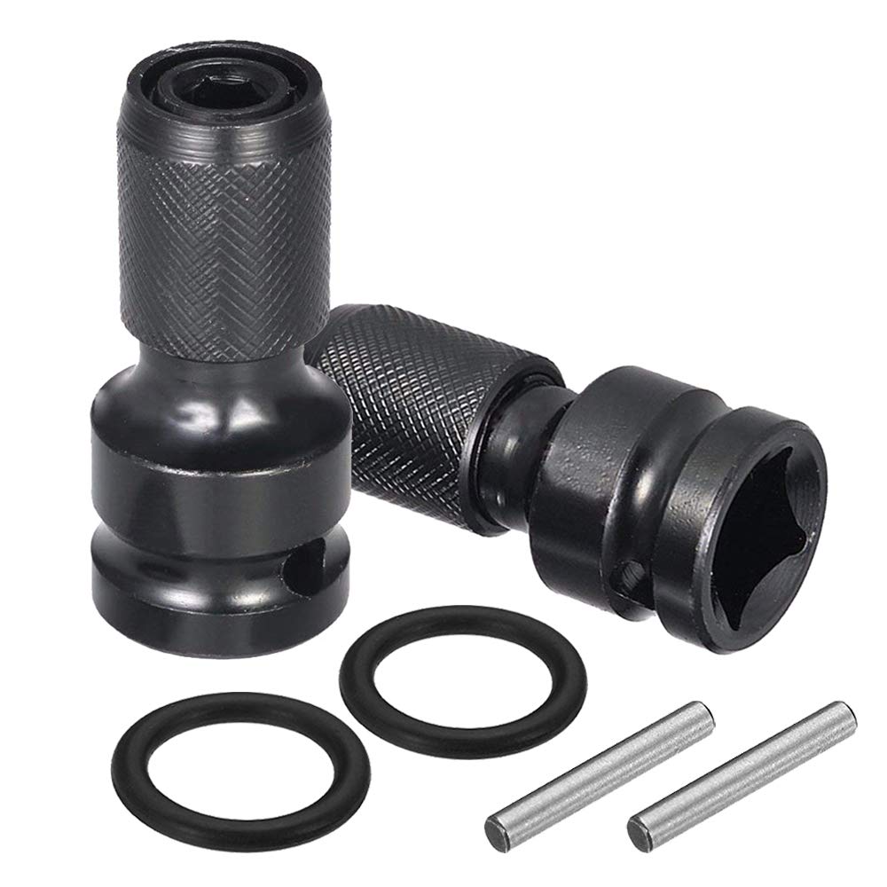 Mesee 1/2Inch Square Drive to 1/4Inch Hex Female Socket Adapter Quick