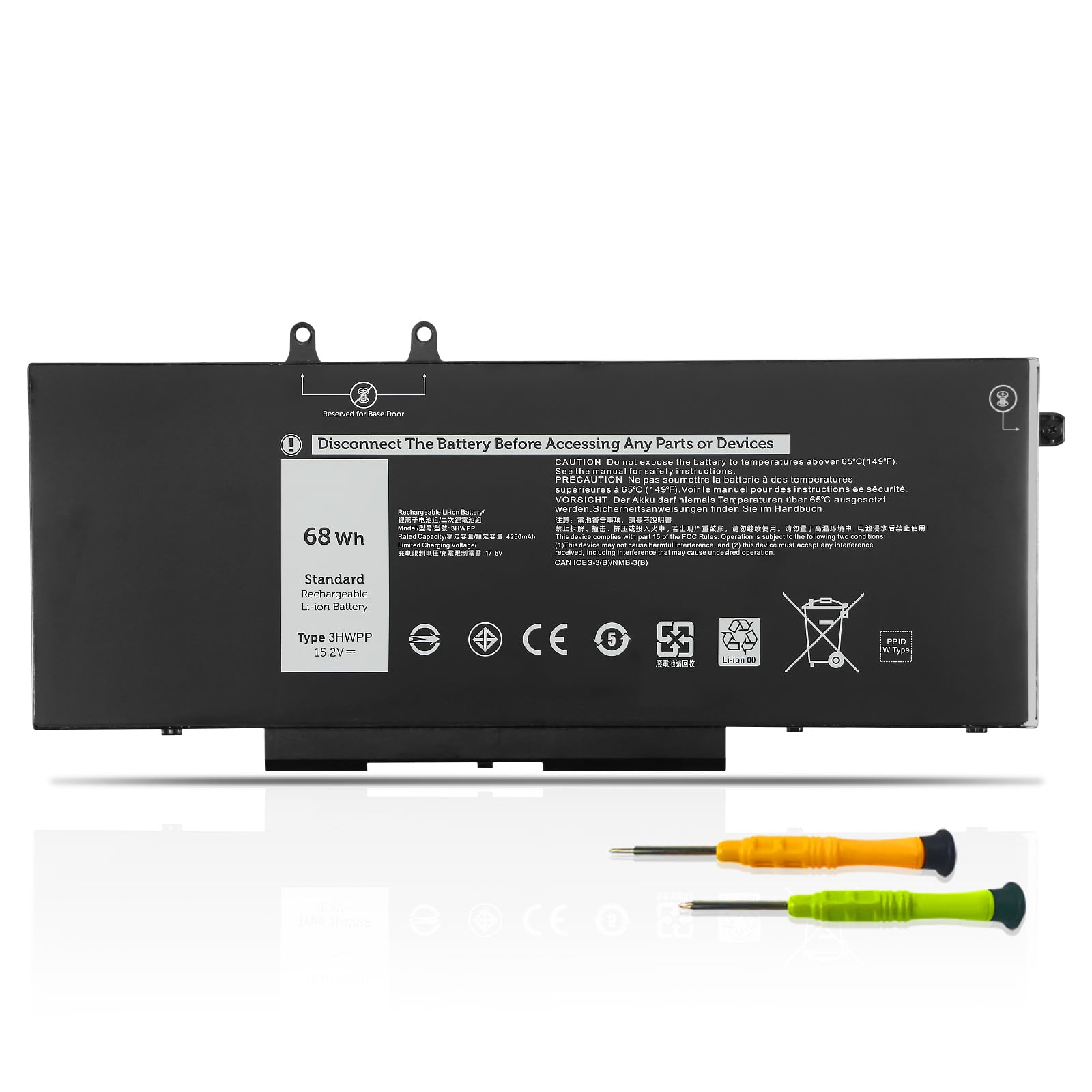TIIANTE 68Wh 3HWPP Laptop Battery for Dell Latitude 5401 5410 5411