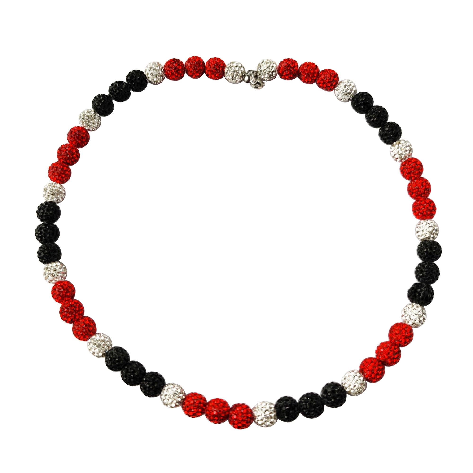 Baseball Bead Necklace Rhinestone Bling Disco Ball Necklace