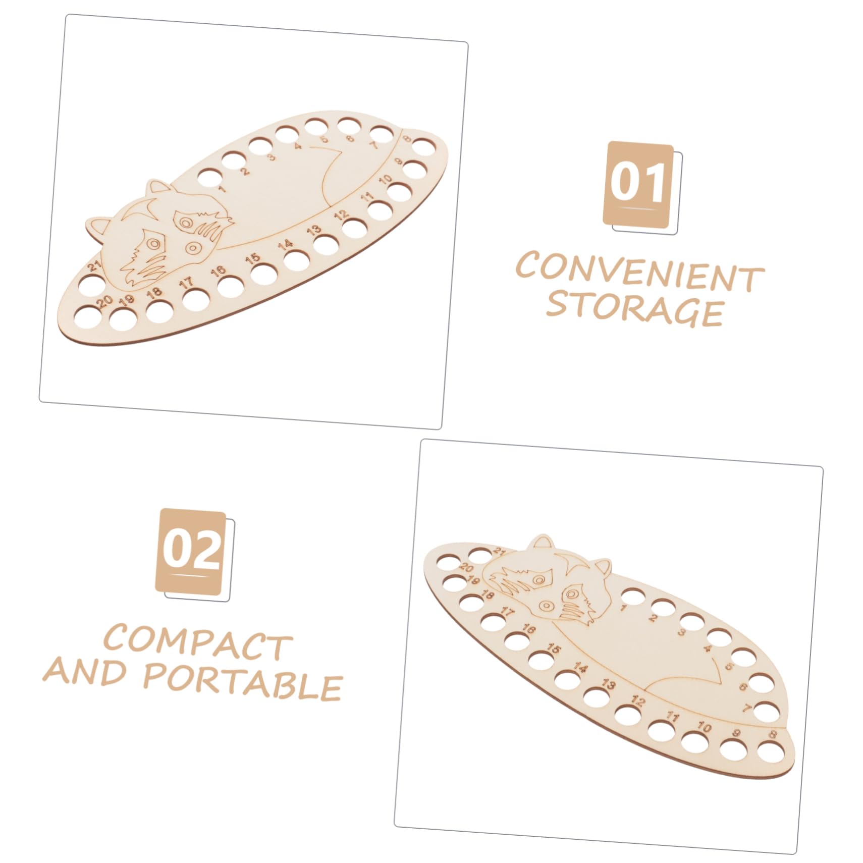 SHINEOFI 4 Set Tavola Avvolgitrice in Legno Filo Cucire Accessori Cucito Accessori per Cucito Organizzatore Punto Croce Fai da Te Organizer per Fili A Punto Croce di Legno 2 Pezzi * 4